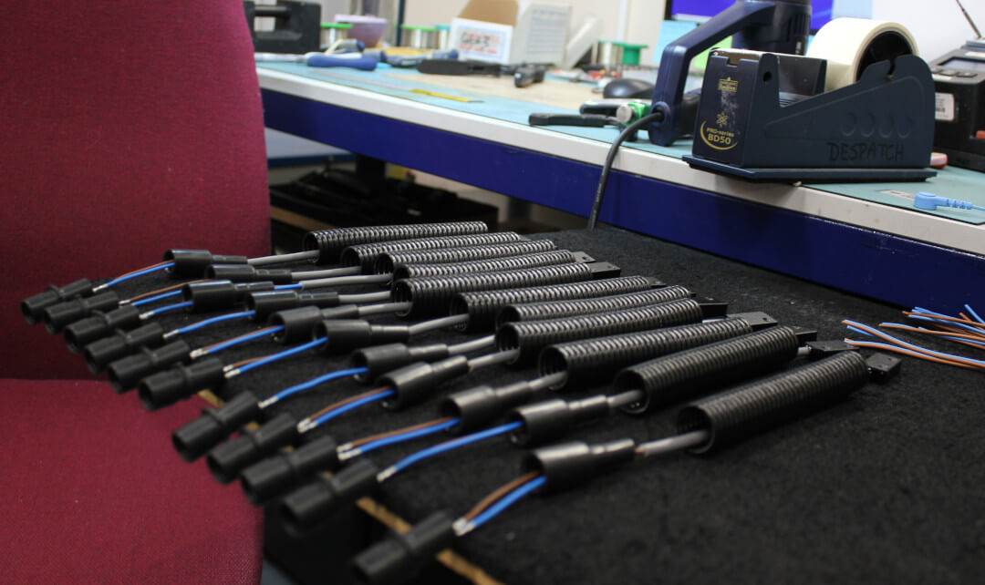 A display of internal cables