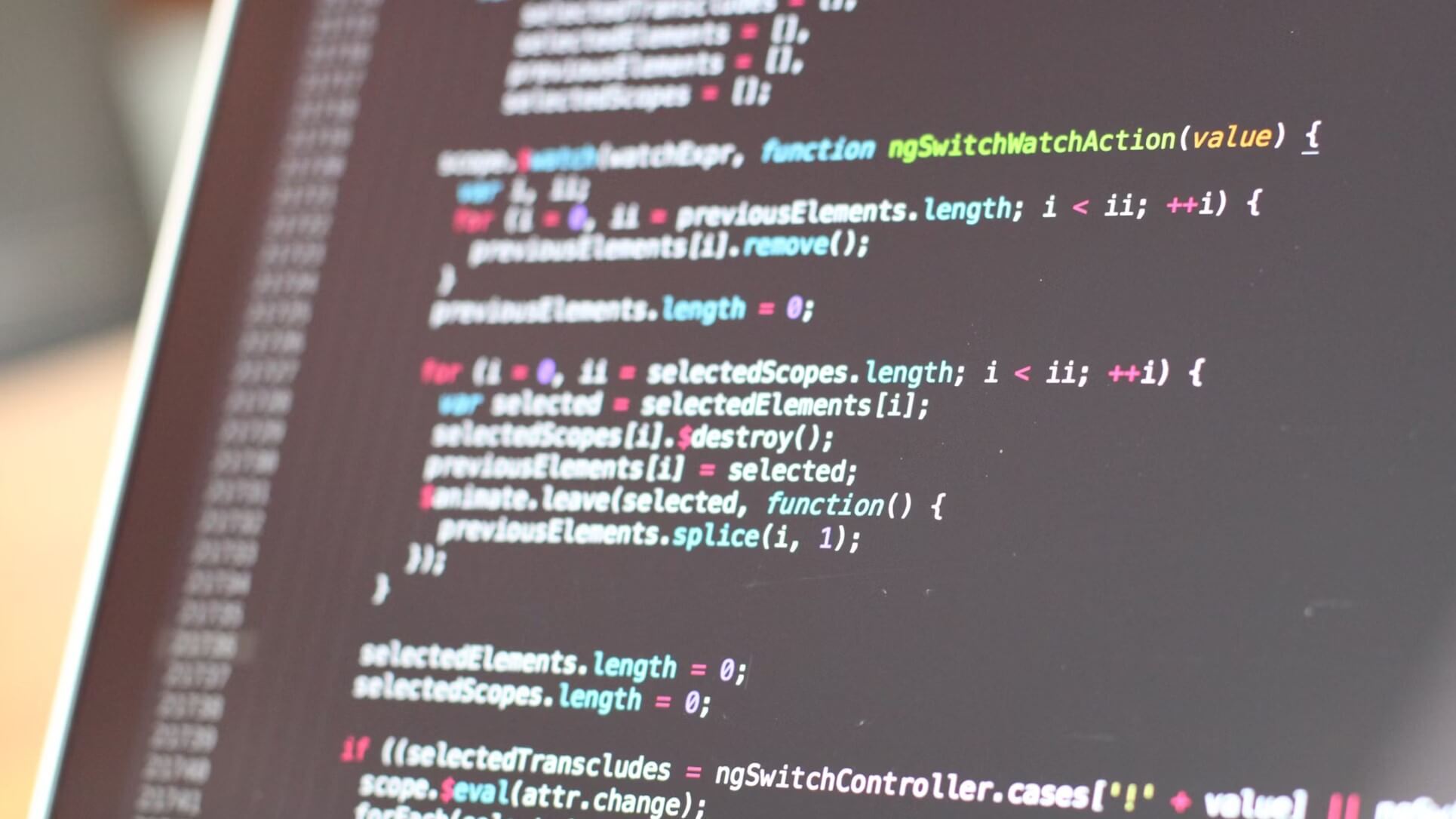 Displayed code on a laptop screen