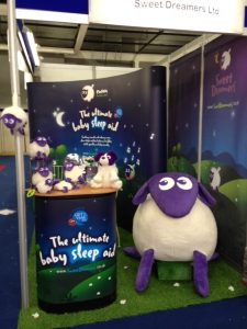 Ewan The Sheep stand at the HARROGATE NURSERY Fair 2013