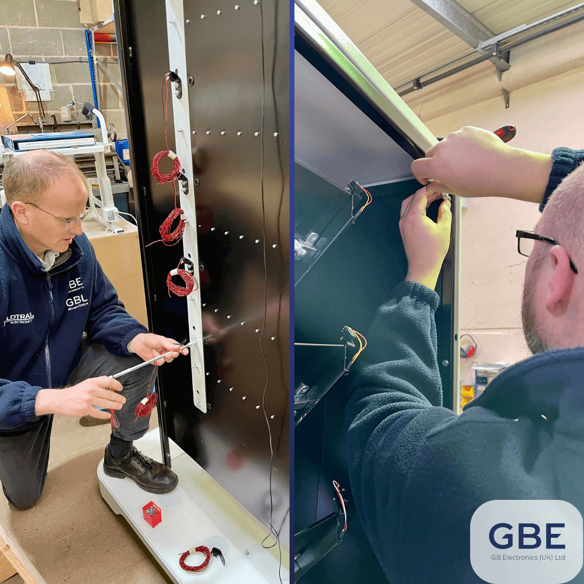 GBE engineers working on a bespoke vending machine for Odore.